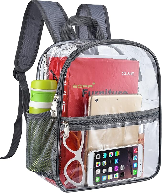 Oraben Clear Backpack for Stadium Events Stadium Backpack Waterproof 12x6x12 Clear Bag for Adult Concert Sport Work