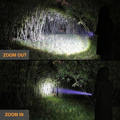 EverBrite Ultra Bright Tactical Flashlight, 900 Lumen Zoomable Adjustable Focus, 3 Light Modes, Heavy-duty Aluminum Torch for Hurricane Supplies Camping, includes 3C Alkaline Batteries