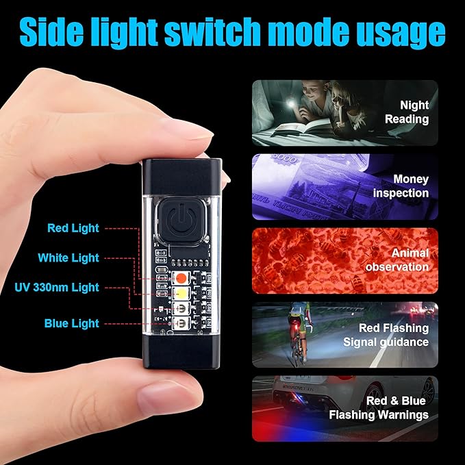 SPOMOX Mini EDC Flashlight Rechargeable with Keychain, Super Bright 700 Lumen Pocket Flashlight, Tiny LED keychain Lights with Magnetic base, USB-C Rechargeable, for Camping, Outdoors and Emergencies.