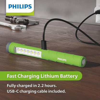 Philips Xperion 3000 Penlight LED Work Light, 200 Lumen Professional Penlight with Magnetic Base and Rotatable Pocket Clip for Mechanics, Construction, Camping, Outdoor Use
