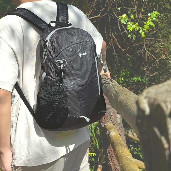 15L Highly Water-resistant Hiking Daypack, Small Backpack Travel Outdoor, Lightweight Day Pack with Tool Loops