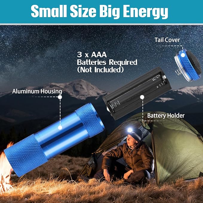 VIHOSE 32 Pcs Mini Flashlights Bulk, Bright Aluminum Handheld Flash Light with Lanyard, Small LED Flashlights for Kids Night Reading Emergency Hurricane Camping Hiking Party Favors(Warm Color)