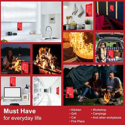 Fire Blanket - 2 Pack 40" x 40" Fire Blanket for Home and Kitchen, Flame Suppression Fiberglass Fire Blankets for House, Camping, Grill, Car, Office, Warehouse, Emergency Fire Blanket