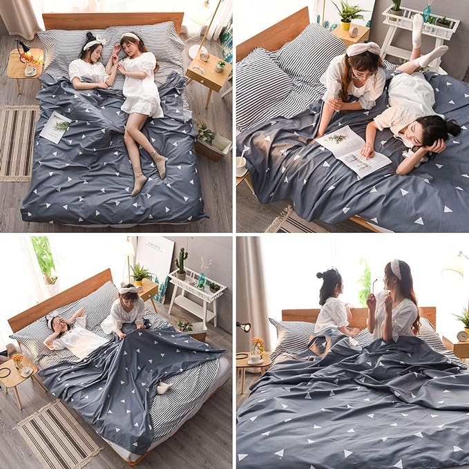 TRIWONDER Sleeping Bag Liner Cotton Camping Travel Sheet Sleep Sack Adult for Hostels Outdoor Picnic Planes Trains