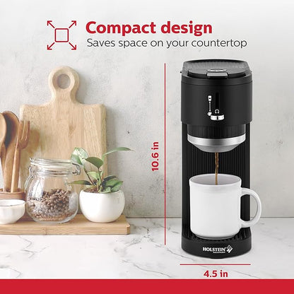 Holstein Housewares Coffee Maker Machines (Black, 1 Cup)