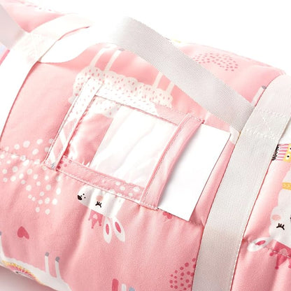 Bunnikins & Clover Toddler Nap Mat with Removable Pillow, Nap Mats for Preschool, Easy Clean Toddler Nap Pad for Kindergarten, Kids Sleeping Bag for Travel Camping