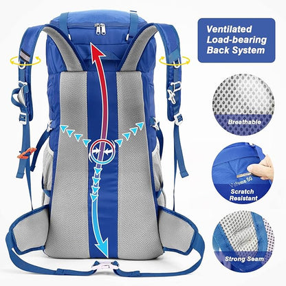 HOMIEE 50L Hiking Backpack Travel Bag Waterproof Camping Backpack with Rain Cover Lightweight Backpacking Backpack Rucksack
