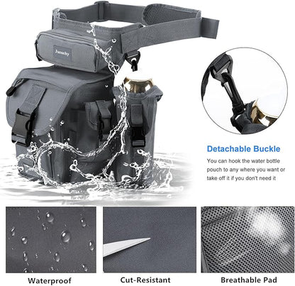 Jueachy Drop Leg Bag for Men Tactical Metal Detecting Thigh Pack with Water Bottle Pouch
