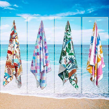 2 Pack Microfiber Beach Towel, Oversized Pool Towel 75”x 35”, Sand-Free Beach Towel, Quick Drying Camping Towel, Super Absorbent Bath Towel Blanket, Soft Breathable and Lightweight