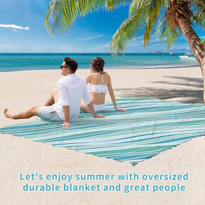 BYDOLL Beach Blanket Sandproof Waterproof 78''×110''1-7 Adults Compact Lightweight Oversized Beach Blanket Large Picnic Mat Beach Blanket for Travel Camping Hiking Picnic
