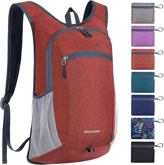 15L Hiking Backpack Small Travel Backpack Lightweight Packable Backpacks Casual Daypack for Women and Men, Red