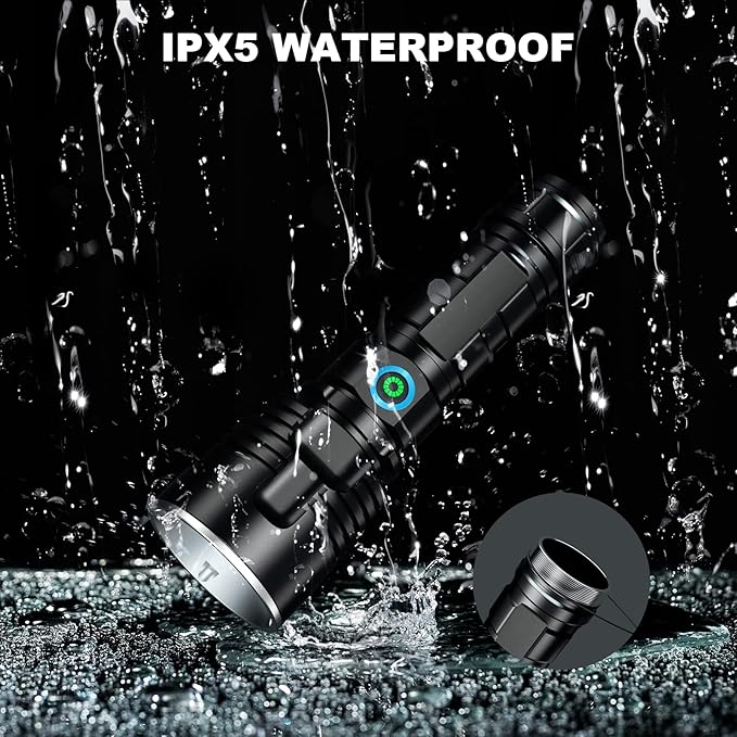 Rechargeable Flashlights 990,000 High Lumens - 2 Pack, 12 Hours Powerful LED Flash Light with 3 Modes, Super Bright & IPX5 Waterproof Torch for Camping, Home, Emergencies