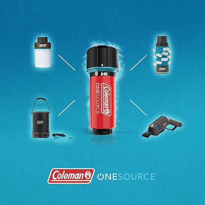 Coleman OneSource Rechargeable Outdoor Camping Gear: Camp Shower, Cordless Vacuum, Fan, Speaker, & Air Pump Options with Included Rechargeable Battery