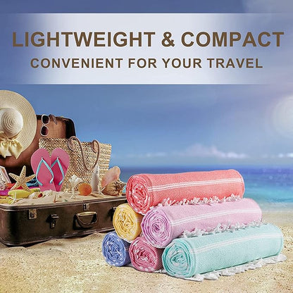 Genovega Turkish Bathroom Bath Towels Bulk Beach Pool Swim Towel Set Absorbent Quick Dry Extra Large Long Wide Multipack Adult Men Soft Cotton Luxury Hot Tub Spa Accessories