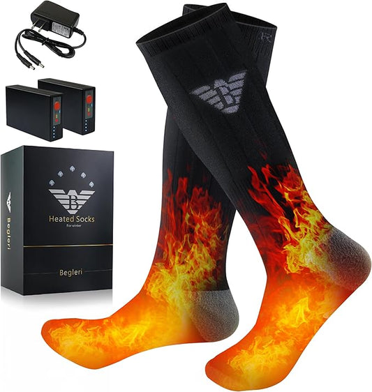 Heated Socks for Men Women - 160℉ / Work 5-10 H 7.4V Heating Socks Rechargeable for Hunting Camping Hiking