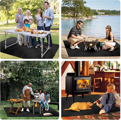 Under Grill Mats for Outdoor Blackstone Griddle - 36 X 48 inch Easy to Clean Reusable Grill Mat for Deck and Patio, Indoor Fireplace Mat Fire Pit Mat, Fireproof, Waterproof and Oil Proof