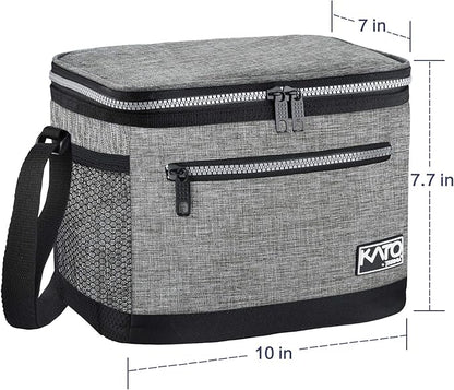 Tirrinia Insulated Lunch Box for Men/Women, Leakproof Thermal Lunch Bag for Office Picnic Work Beach Camping,Reusable Lunch Cooler Tote for Adult, Light Grey