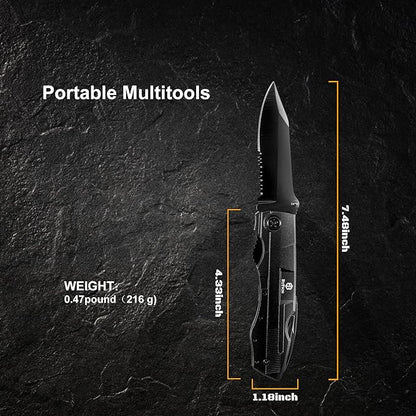 18-in-1 Multitool Pocket Knife, Multi-tool Screwdriver with Durable Nylon Sheath for Outdoor, Fishing, Camping Ideal Gifts for Father, Husband, Boyfriend Stocking Stuffers Christmas Gifts for Men