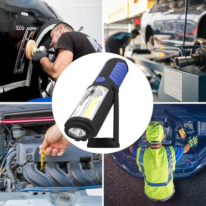 LED Magnetic Worklight,Portable Battery Powered Inspection Lamp Trouble Light for Mechanic Tool,Camping,Grill,Emergency(Blue,Batteries NOT Included)