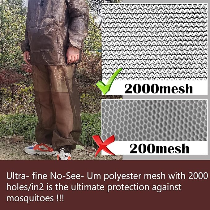 Aventik Mosquito Jacket Mosquito Pants Mosquito Suit No-See-Um Mesh, Super Light, Keep Safe Cool, UV Protection