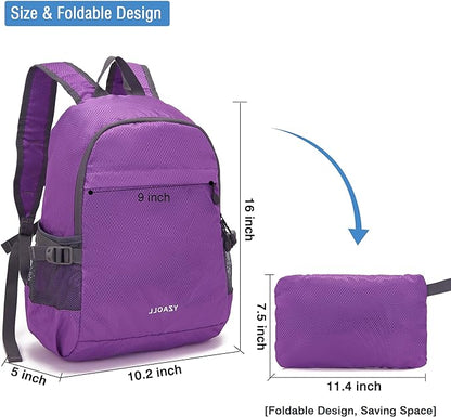 YZAOLL Small Lightweight Packable Hiking Backpack, 20L Hiking Backpack Day Pack for Women Men Travel Camping Vacation,Purple