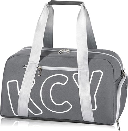KCY Sports Gym Bag with Wet Pocket & Shoes Compartment for Women & Men, Small Sports Duffel Bag for Yoga Baseball Camping Travel, Waterproof, Lightweight, Dark-grey