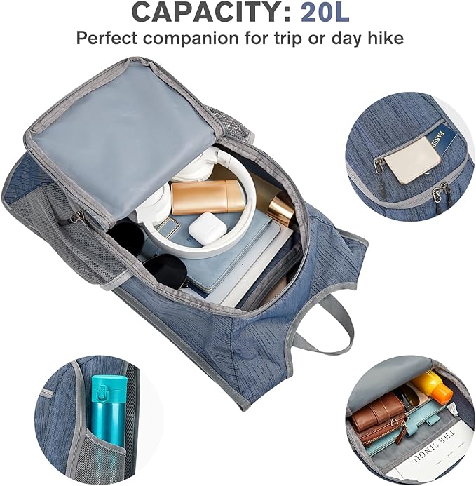 G4Free 10L/15L/20L Hiking Backpack Lightweight Packable Hiking Daypack Small Travel Outdoor Foldable Shoulder Bag