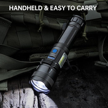 MIXILIN Rechargeable LED Flashlights High Lumens, 990,000 Lumens Super Bright Flashlight with 7 Modes, Powerful Multifunctional Flashlights for Home Camping Emergencies - 2 Pack