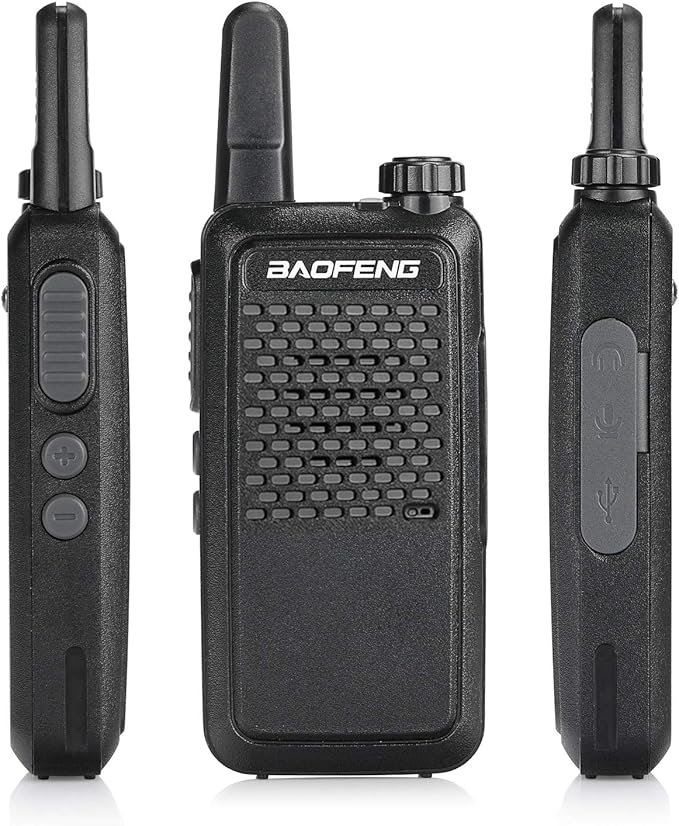 BAOFENG GT-22 Walkie Talkies for Adults Rechargeable, Long Range Two Way Radios with 1500mAh Battery, Portable Handheld VOX Handsfree with Earpieces, Holsters (2 Pack)