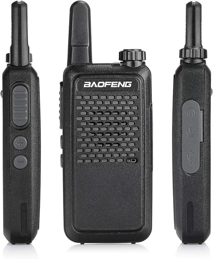 BAOFENG GT-22 Walkie Talkies for Adults Rechargeable, Long Range Two Way Radios with 1500mAh Battery, Portable Handheld VOX Handsfree with Earpieces, Holsters (2 Pack)