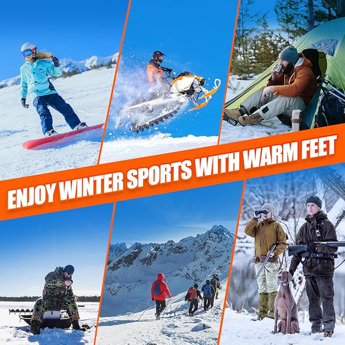 Heated Socks, Rechargeable Heated Socks for Men Women, Battery Powered Foot Warmer with APP Control for Winter Hunting Skiing Camping Hiking
