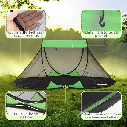 Pop up Mosquito Net Tents for Camping Foldable Pop Tent with Ground Pins Waterproof Freestanding Insect Bug Net for Beach Hiking Summer Outdoor Bed Protection