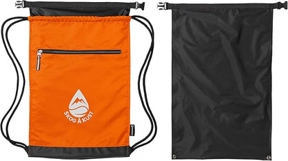 Skog Å Kust GymSak | Patented 2-in-1 Drawstring Cinch Bag with Removable Waterproof Dry Bag | Orange
