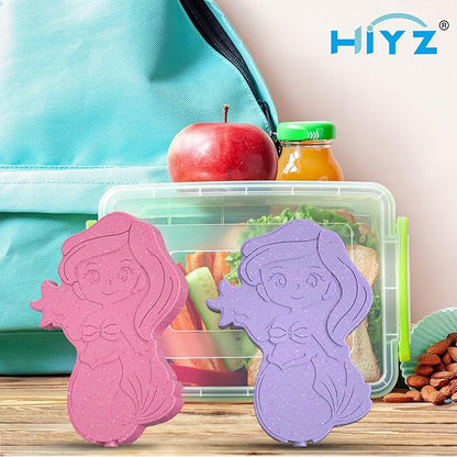 HiYZ Mermaid Ice Packs for Lunch Boxes - Reusable Kids Ice Packs - Quick Freeze, Space Saving, Long-Lasting Cooler for Lunch Box, Thin Ice Packs Ideal for Travel, Picnics, and School