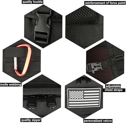 45L Hiking Backpack Camping Rucksack Molle Military Backpack for Outdoor Traveling (Black)