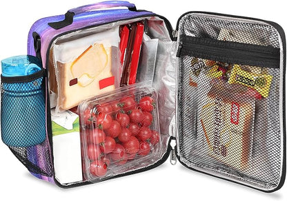 Universe Space Galaxy Nebula Lunch Bag for Girls Boys Outer Space Galaxy Insulated Lunch Box for Kids School Picnic Travel Outdoor,Students Teens Thermal Lunch Tote Bag with Adjustable Shoulder Strap