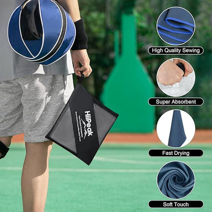 HiiPeak Quick Dry Towel - 2 Pack Microfiber Towels - Travel Towel Super Absorbent & Lightweight for Camping, Beach, Sports, Gym, Backpacking, Hiking and Yoga (NavyBlue & LightGray, 32 * 16" 2pcs)