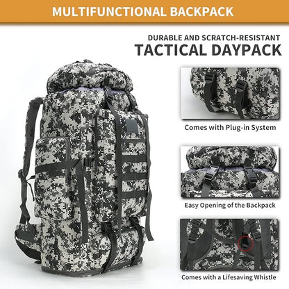 Hiking Daypack for Men Large Army Rucksack molle bag Military Tactical Backpack for Outdoor Traveling Camping