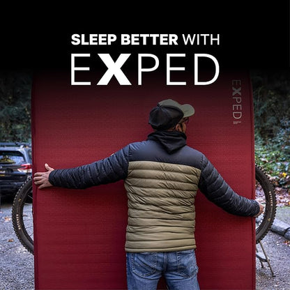 Exped MegaMat Max Long X-Wide - Self Inflating Plush Sleeping Mat, 6” Foam Pad, Pump Included