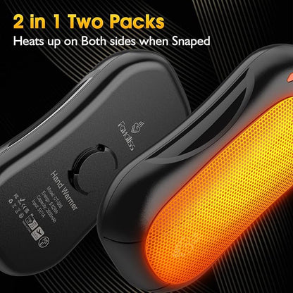 2 Pack Hand Warmers Rechargeable 5200mAh,FANDLISS Electric Hot Hands Hand Warmers,Quick Heating Pocket Heater Reusable Hand Warmer for Outdoor Working/Camping/Golf/Pain Relief,Gifts for Men/Women