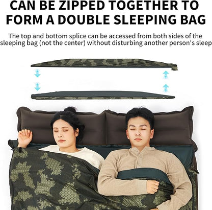 Naturehike Ultralight Sleeping Bag - Envelope Lightweight Portable, Waterproof, Comfort with Compression Sack - Great for 3 Season Traveling, Camping, Hiking, Jungle Green