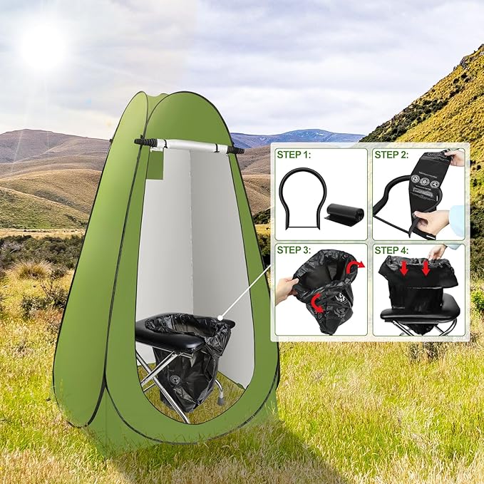 BLIKA Portable Toilet Kit for Adults, Instant Pop Up Privacy Tent