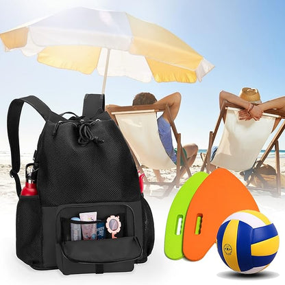 Fasrom Mesh Beach Bag Backpack with Zipper Bottom, Sport Gym Backpack for Swimming, Beach, Pool and Travel(Patent Design)