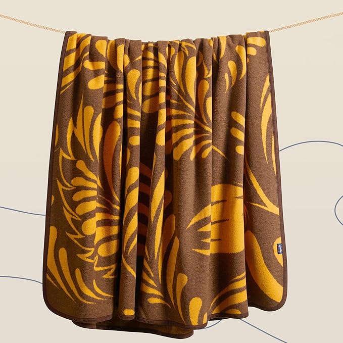 ACUSHLA Merino Wool Blanket - Soft Warm Thick Washable Large Throw Blanket for Camping Bed Couch Outdoor Travel All Weather, Rainforest Brown 79X63