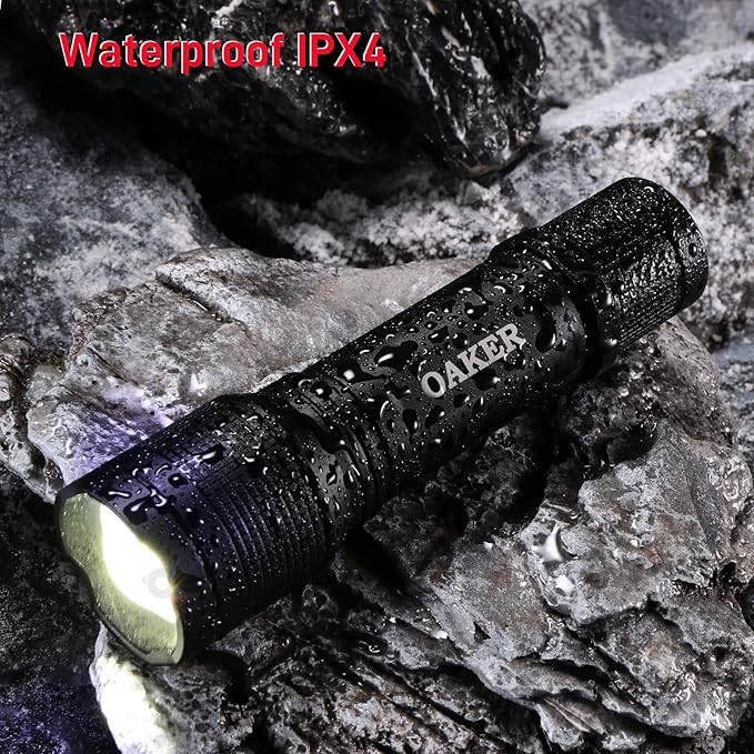 Oaker XF2013 USB-C Rechargeable Flashlight 2000 Lumens,5 Light Modes LED Flashlight, Waterproof Hand Light for Hiking Camping