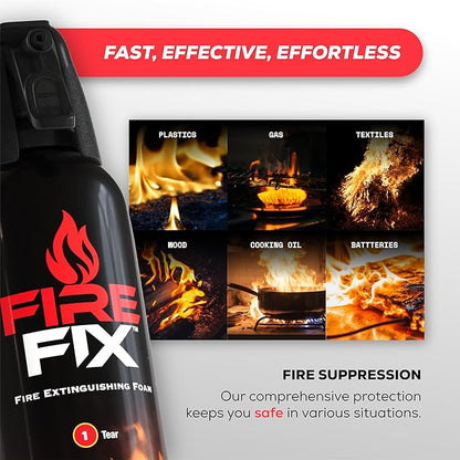 Fire Extinguisher for Home 2-Pack | Made in USA | Emergency Fire Spray Foam for Apartment, Boat, Camping, Car, House, Kitchen & Vehicle | Safety & Survival | Compact, Small, Safe & Easy Use