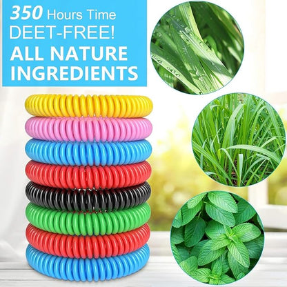 15 Pack Mosquito Repellent Bracelets, DEET-Free Mosquito Bands for Adults and Kids, Individually Wrapped Repellent Wristbands for Outdoor Camping Fishing Traveling
