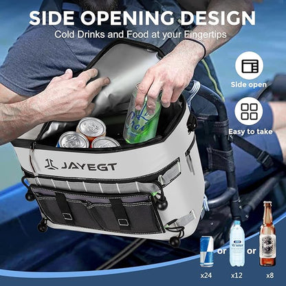 Kayak Cooler Behind Seat - Waterproof Cooler Bag Compatible with Lawn-Chair Seat Kayak，Kayak Accessories Camping Cooler, Portable Ice Chest for Fishing, Beach,Picnic, Trips