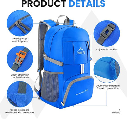 Venture Pal 35L Ultralight Lightweight Packable Foldable Travel Camping Hiking Outdoor Sports Backpack Daypack