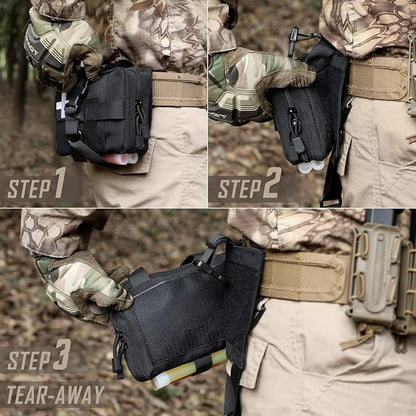 Tactical EMT Pouch, Rip Away Molle Medical Pouches IFAK Tear-Away First Aid Kit Emergency Survival Bag for Travel Outdoor Hiking